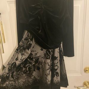 Satin skirt with print, top to match